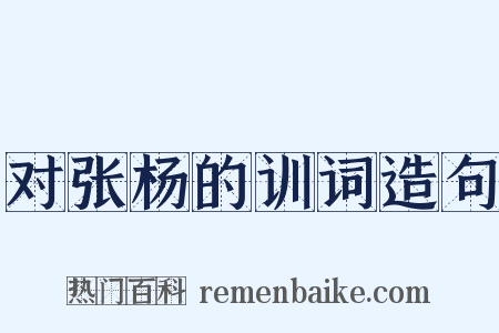 对张杨的训词造句是什么意思的图片